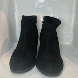 Soda Black Studded Suede Ankle Boot